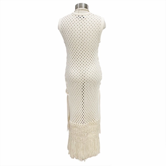 SEA NEW YORK Jesse Knit Crochet Fringe Wool Dress Size XS - Picture 9 of 12